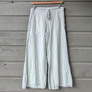 XCVI Wearables Super Lightweight 100% Cotton Wide Leg Crop Pants Size XS